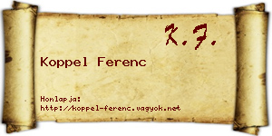 Koppel Ferenc névjegykártya