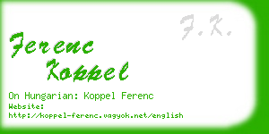 ferenc koppel business card